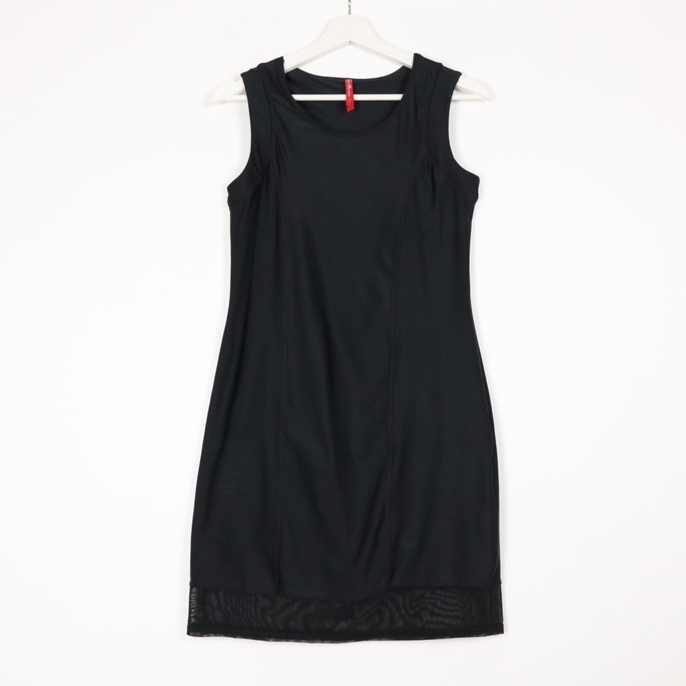 Ruby Ribbons Black Mini Dress with Mesh